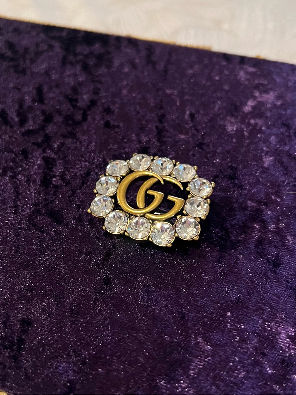 Gucci Women's GG Marmont Crystal-Brooch